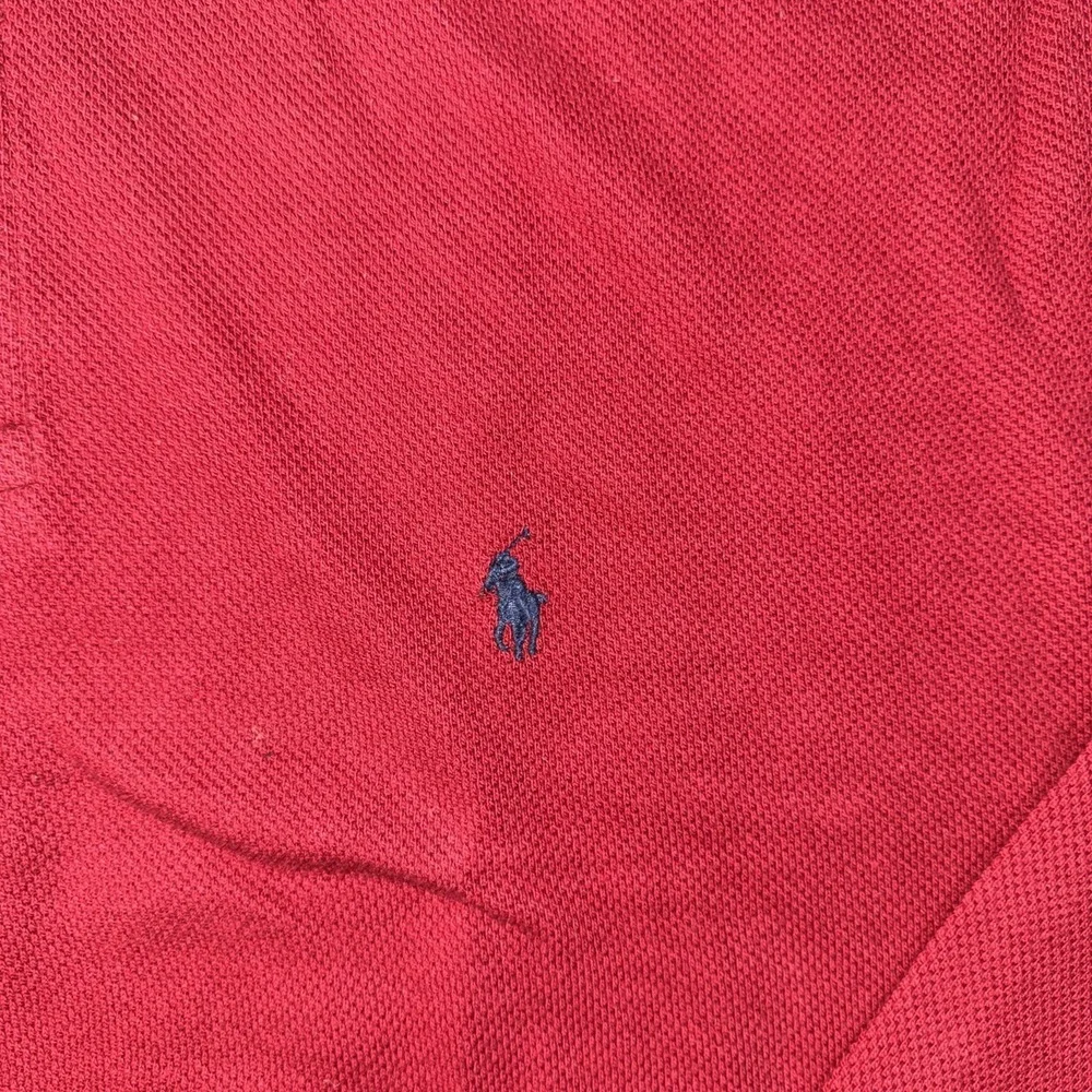 Ralph Lauren Polo Shirt Mens Extra Large Red Long Sleeve Pullover Pony Vintage